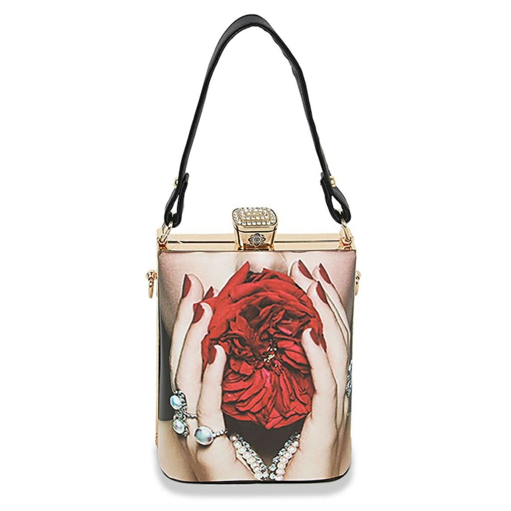 Sparkling  Red Retro Design Petite Hand Tote